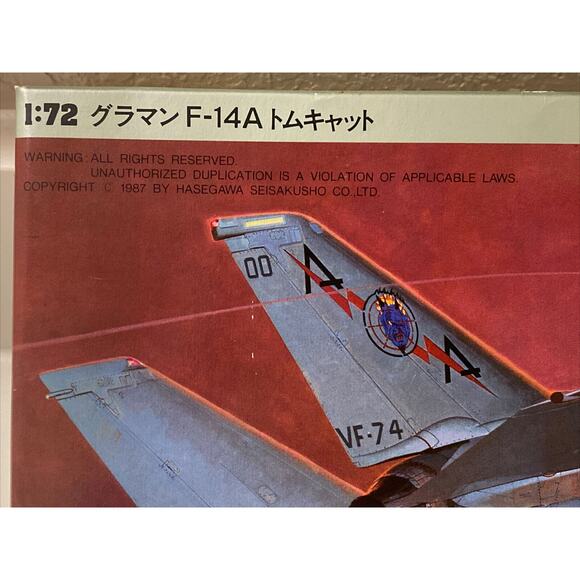 NEW Hasegawa Grumman F-14A Tomcat 1/72 Scale Model Kit Navy Fighter Top Gun 1987 - Picture 2 of 12